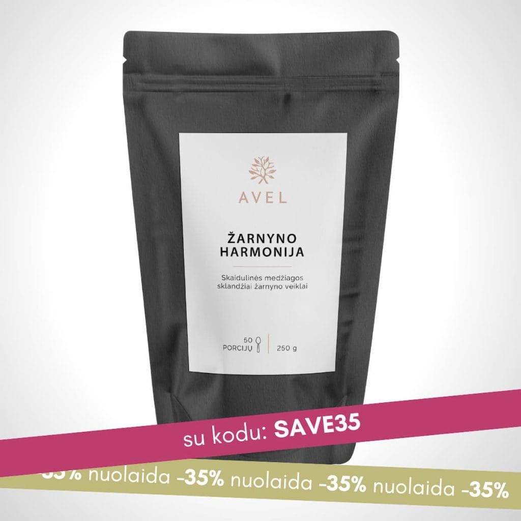 Skaidulų turintis maistas žarnynui – Avel produktas